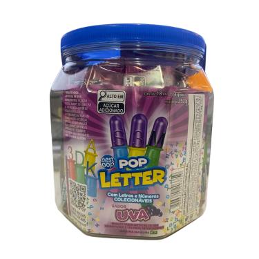 Imagem de Pote Pirulito Pop Letter Uva Display Com 18 - Best Pop