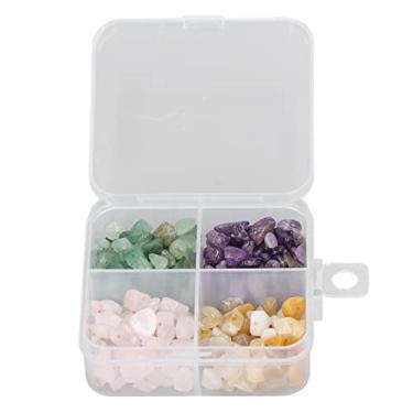 Imagem de Grânulos de pedra de lascas, formas irregulares naturais, lixamento fino, kit de fabricação de joias DIY com caixa de armazenamento para artesãos e designers de joias, aventurina