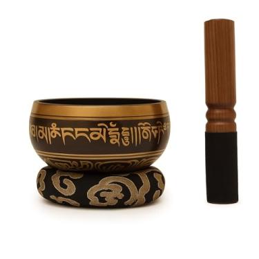 Imagem de Conjunto de tigelas tibetanas premium – Tigela de cura sonora para meditação, ioga, Reiki, equilíbrio de chacras e alívio do estresse – Presente espiritual autêntico para mindfulness e limpeza