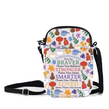 Imagem de MNIGIU Bolsa tiracolo temática anime para amantes de animação, produto venenoso, inspirado em Otaku, presente de personagem de desenho animado, Always Remember You Are Braver