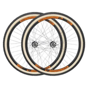 Imagem de Roda Aro 29 Cubo de Rolamentos Rosca com Câmaras e Pneu Bege - Rimaxx,