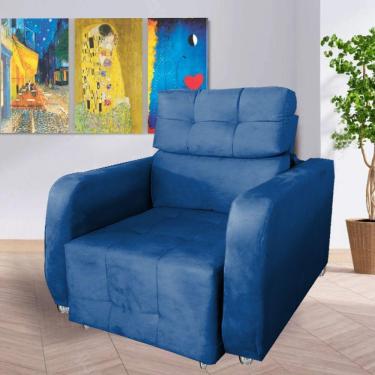 Imagem de Poltrona Reclinavel Sala De Estar Safira Amamentação  Marinho