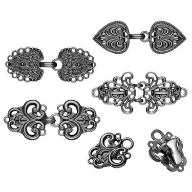 Imagem de Fivela modelador de cintura - Fivela de metal com acabamento preto para espartilhos/treinadores de cintura, acessório de fixação durável