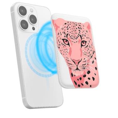 Imagem de Suporte magnético para iPhone, carteira fina de couro PU, capa para cartão, capa traseira para cartão, acessório de telefone fofo