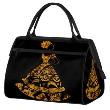 Imagem de Bolsa pequena para o fim de semana, feminina, masculina, floral, borboleta, retrô, colorida, dobrável, bolsa esportiva leve para academia, Cor: 18, 15.2*8.3*11.6 inch, Moderno