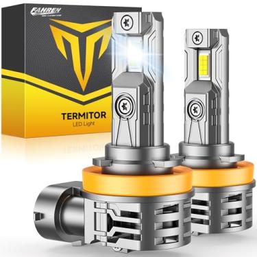 Imagem de FAHREN Lâmpada LED H11, 40000LM Super Brilhante, Tamanho Real 1:1 Substituição Direta / Lâmpada de Farol de Neblina H8/H9, Branco Frio 6500K, Pacote com 2, Módulos de Luz de Circulação Diurna