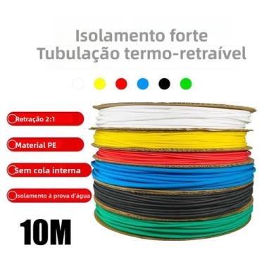 Imagem de Tubo Termocontrátil Impermeável 10 Metros 2:1 Para Proteção De Fios Is
