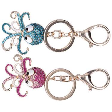 Imagem de Acouto Chaveiro de : 2 Peças de Pingente de Bolsa de Chave de Em Forma de Moda – Acessórios Femininos Chaveiros e (azul + rosa vermelha)