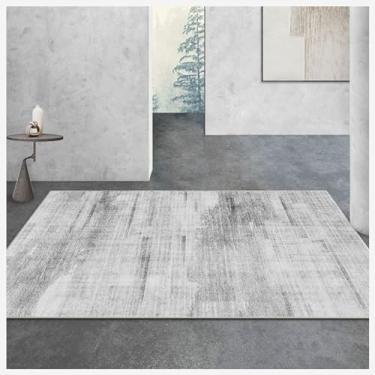 Imagem de Tapetes laváveis à máquina, resistentes à sujeira e fáceis de cuidar para tapetes grandes para sala de estar, tapete espesso antiderrapante para sofá, para quarto, sala de jantar, escritório, cinza