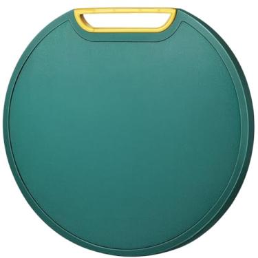 Imagem de Tábua de Corte de Cozinha Plástica Polietileno | Antibacteriana e Antiderrapante | Tábua para Churrasco, Carne, Legumes e Frutas (Redonda)