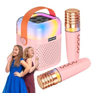 Imagem de Máquina De Karaokê Infantil | Altifalante Sem Fios com 2 Microfones | Equipamento De Karaokê Para Cantar - Para Jardim Quintal Festas Ao Ar Livre Reuniões Casa Performance Escritório