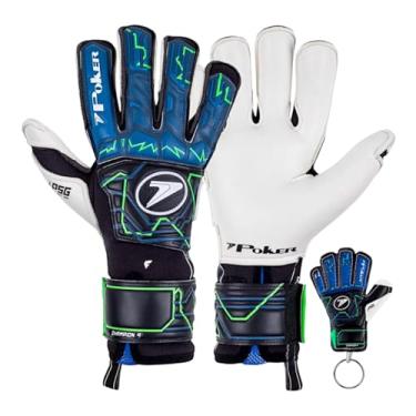 Imagem de Luva Profissional Futebol de Campo Champion 9 Poker Cor: Preto/azul Tam:11