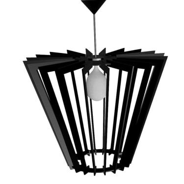 Imagem de Luminária Teto Tipo Pendente Fantasy Mdf Completa - Cor:preta