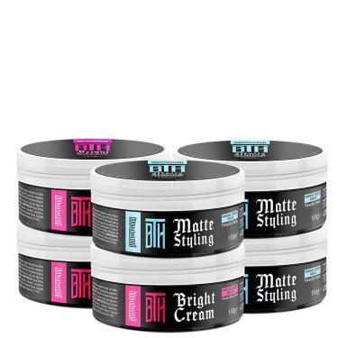 Imagem de Kit 03 Pomada Matte Styling + 03 Brilho Bright Cream Bth 150G