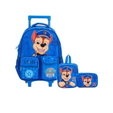 Imagem de Kit Chase Patrulha Canina Mochila Rodas + Lancheira + Estojo - Xeryus