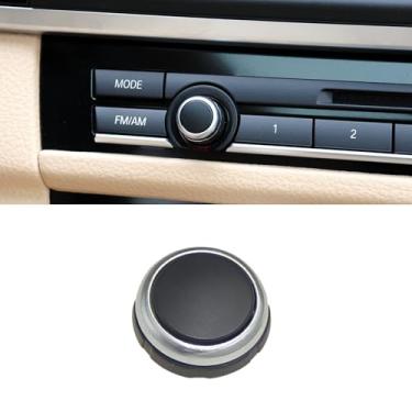 Imagem de Y-QIPED Capa de botão de controle de volume de áudio de rádio compatível com BMW 5 7 Series X5 X6 523Li 525 730 528GT 535GT F10 F02 F07 F15 F16 (sem ícone)