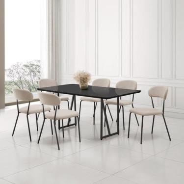 Imagem de Conjunto Sala de Jantar com 6 Cadeiras Betina - Aço Nobre Móveis