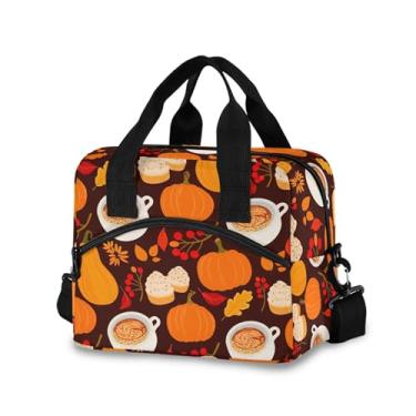 Imagem de Burbuja Lancheira térmica de abóbora para mulheres e homens, lancheira portátil com alça de ombro removível, lancheira para viagem, piquenique, escritório, trabalho