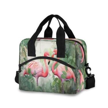 Imagem de Burbuja Lancheira térmica flamingos rosa para mulheres e homens, lancheira portátil com alça de ombro destacável, lancheira para viagem, piquenique, escritório, trabalho