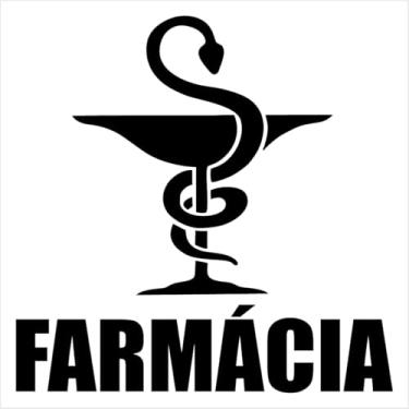 Imagem de Adesivo de Recorte Farmácia Apotheke, profissão Farmacêutico, Estudantes de Faculdade, para paredes Lisas, Portas, Carros, vidros, notebooks (PRETO, 24X24 CM)