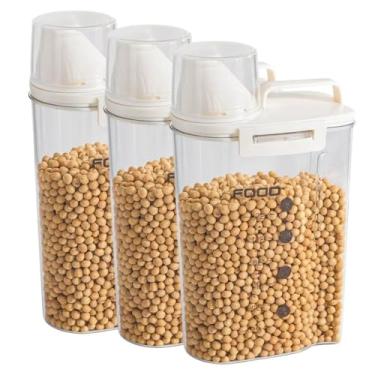 Imagem de Genérico, Kit 3 Pote Hermético Acrílico 2500ml Transparente Copo Medidor Bico Dosador Cozinha Mantimentos Lavanderia