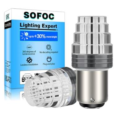 Imagem de SOFOC 1157 BAY15D Lâmpada LED com base de luzes de neblina azul gelo super brilhantes SMD chip de substituição luzes traseiras e de freio, lâmpada frontal única lâmpada sem cintilação, 2 peças