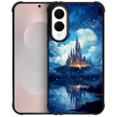 Imagem de CARLOCA Capa para Samsung Galaxy S25 Edge, design de castelo azul à prova de choque com airbag de 4 lados, capa protetora de TPU antiarranhões e antiderrapante para homens e mulheres
