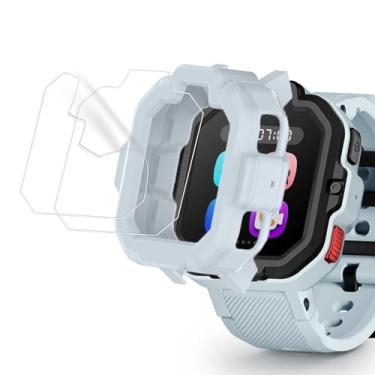 Imagem de Capa protetora compatível com TickTalk 5, Lamshaw (2 + 1 pacote) cobertura total de película TPU + capa protetora de silicone à prova de choque compatível com TickTalk 5 (1 capa cinza + 2 películas de