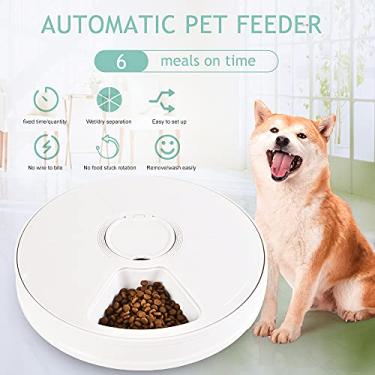 Imagem de Alimentador automático para animais de estimação programável com timer 6 refeições por dia Anti-Card Food Anti-Open Cover LCD Dispenser comida gato cachorro coelho