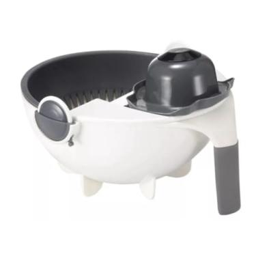 Imagem de Cortador Multifuncional 9 em 1 Fatiador Julienne Ralador Escorredor - Lâminas Inox para Legumes e Frutas