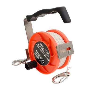 Imagem de Pegciuho Carretel de Mergulho Profissional Versátil, Ergonômico E Portátil - Equipamentos de Mergulho para Atividades Subaquáticas em Cavernas E Naufrágios, Laranja 290 Pés