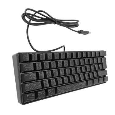 Imagem de Zyyini Teclado para Jogos RGB de 61 Teclas, Teclado Mecânico Compacto Com Fio Com Retroiluminação RGB, 8 Modos de Cores e Tecnologia Anti-fantasma para Estudo de Trabalho de Digitação (Preta)