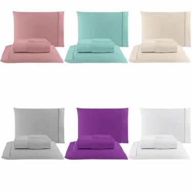 Imagem de Kit Lençol Cama Casal Queen King Solteiro 03 Peças (5, ALEATORIO, SOLTEIRO)