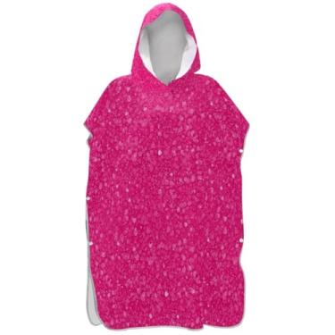 Imagem de Joisal Roupão reutilizável para troca de poncho de surf para adultos toalhas de banho com capuz rosa malva homens mulheres poncho com capuz