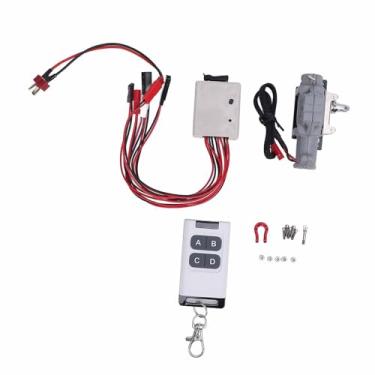 Imagem de Alomejor 1/10 Guincho de Carro RC, Guincho de Metal de Liga de Alumínio Com Controle Remoto para D90 D110 SCX10 90046 Acessório de Recuperação de Caminhão de Crawler (Ti cor)