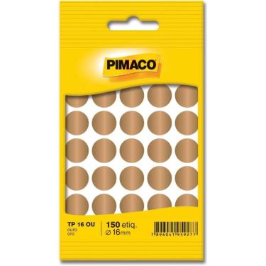 Imagem de Etiqueta Redonda Tp-16 Ouro 16mm 150 etiq - Pimaco