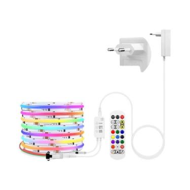 Imagem de Fita LED RGBIC COB 12V Controle Pelo App Tuya Smart Life Alexa Google 