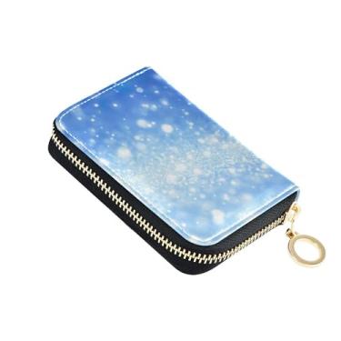 Imagem de Carteira feminina Aesthetic Christmas Winter Xmas Carteira de couro com porta-cartões com bloqueio de RFID, carteira de viagem com zíper