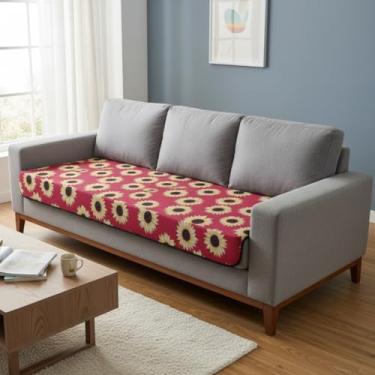 Imagem de Capa Protetora para Assento Sofás de 2 e 3 Lugares - Com lona Impermeável (Vermelha girassol)