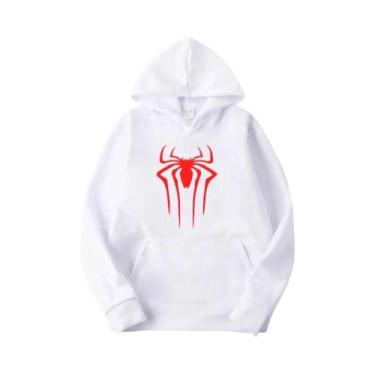 Imagem de Moletom Casual Com Estampa De Aranha Em Cores Sólidas Para Homens E Mu