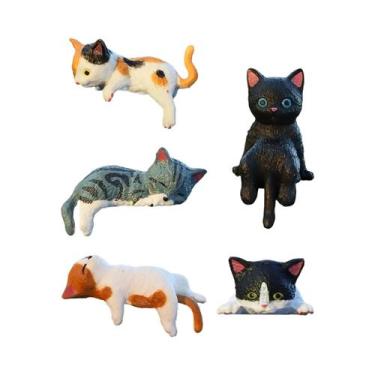 Imagem de Miniaturas De Gatos Em Estilo Cartoon Para Carro, 5 Peças, Decoração D