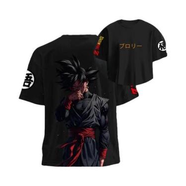 Imagem de Camiseta Masculina Preta De Algodão Dragon Ball Z Goku Black Broly Ani