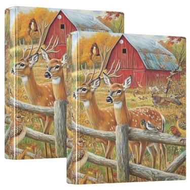 Imagem de Fichários de três anéis personalizados para outono harmonia de celeiro de 3 cm, 200 folhas, fichário de escritório, 31,5 x 27 x 6 cm, 1 pacote