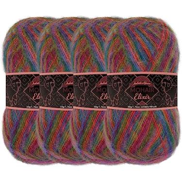 Imagem de JubileeYarn Fio de Elixir Mohair – Mistura de Lã para Bebês 50 g/novelo – Peach Bellini – 4 novelos