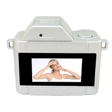 Imagem de Zopsc Mini Câmera de Chaveiro, Tela de 0,96 Polegadas 1080P 12MP Câmera retrô Portátil Com Luz de Preenchimento LED para Gravação de Vídeo de Festa de Vlog de Viagem, Suporte até 128 (WHITE)