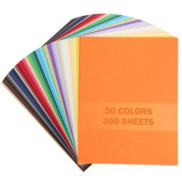 Imagem de 300 folhas de cartolina colorida – 50 cores mistas, papel para impressora de 21,6 cm x 28 cm de espessura, 180 g/m29,5 kg, para fazer cartões, artesanato DIY, scrapbooking, festa UAP28MX300