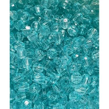 Imagem de Miçanga Acrílica Cristal 6mm Sextavada Colorida para Bijuterias e Artesanato – 200 Unidades (AZUL BEBE - 177)