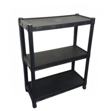 Imagem de Prateleira Estante Modular Multiuso com 7 Andares - Resistente, Ideal para Sala, Quarto, Cozinha e Escritório, Organização Prática de Objetos (3 Prateleiras,preto)