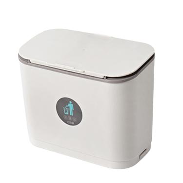 Imagem de Lixeira pendurada com tampa de compostagem para porta armário da cozinha quarto Escritório Alto- PP Fácil instalar deslizante Útil economia espaço