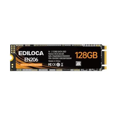 Imagem de Ediloca EN206 128GB 3D NAND TLC M.2 SSD, M.2 2280 SATA III 6Gb/s SSD interno, velocidade de leitura/gravação de até 550/460 MB/s, compatível com Ultrabooks, tablets e mini PCs